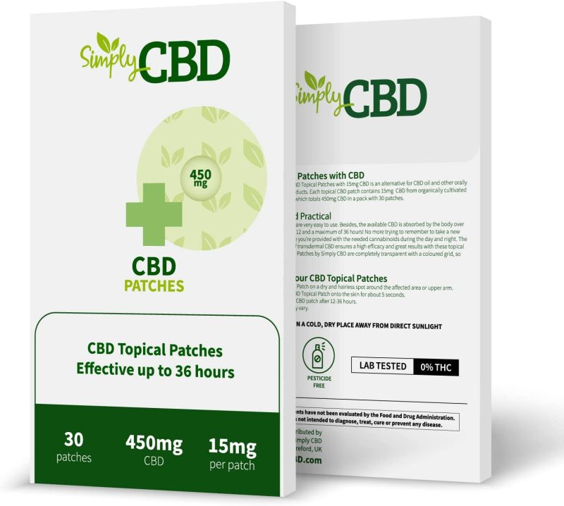 Simply CBD Patches - 30 CBD Topical Patches - 15mg Per Patch White
