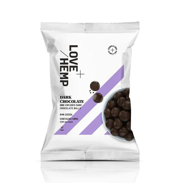 LOVE HEMP CBD Dark Chocolate Balls 64% Cocoa 50mg 50g