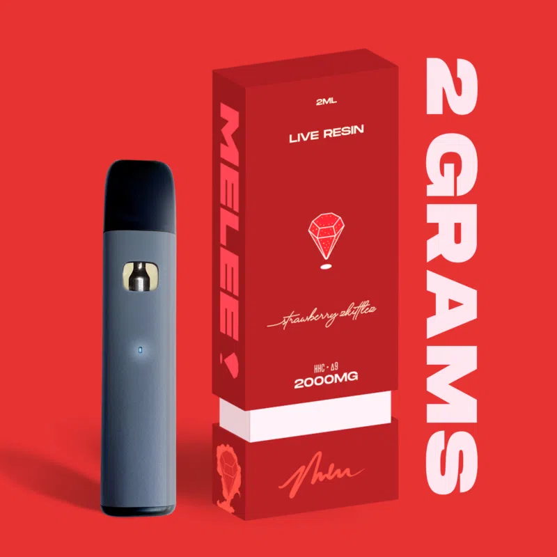 2 Gram Live Resin Disposable Vape: Strawberry Zkittlez (HHC, Delta-9 THC)