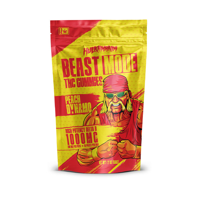 Beast Mode THC Gummies Peach Dynamo 1000mg