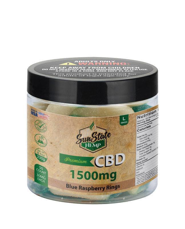 Deliciously Effective: CBD Blue Raspberry Rings - 1500mg For Natural Relief