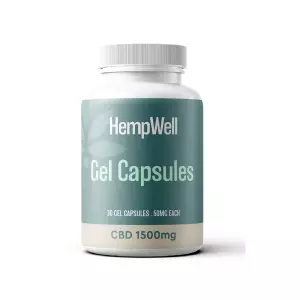 HempWell CBD Capsules 1500mg CBD | 50mg Per Cap | 30 Gel Capsules