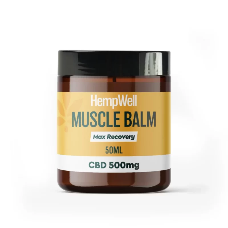 HempWell CBD Muscle Balm | 500mg CBD | 50ml Glass Jar