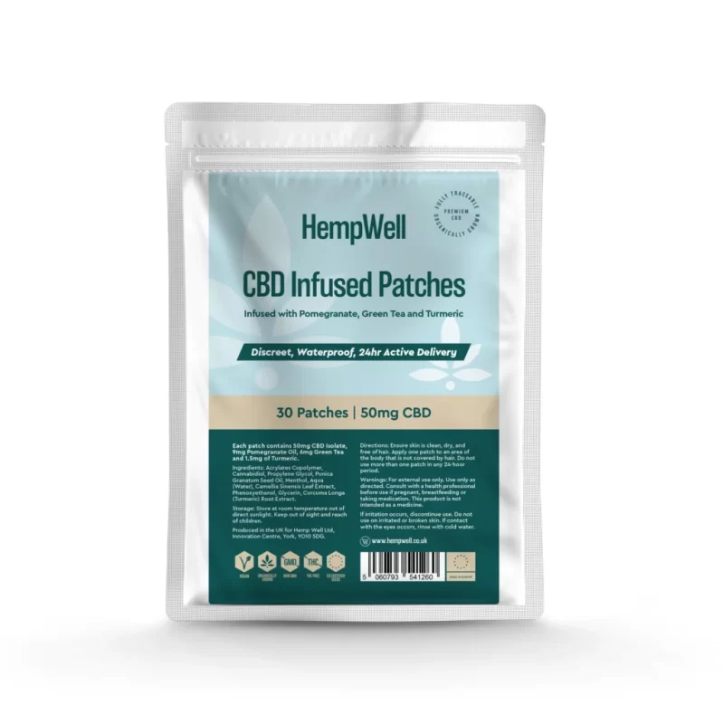 HempWell CBD Patches | 50mg CBD | Pack of 30
