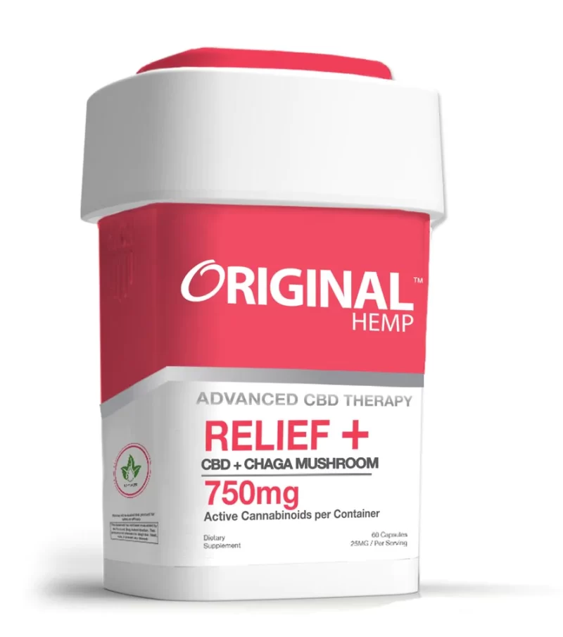 Relief Capsules | Full Spectrum CBD + Chaga Mushrooms (750mg / 60ct)